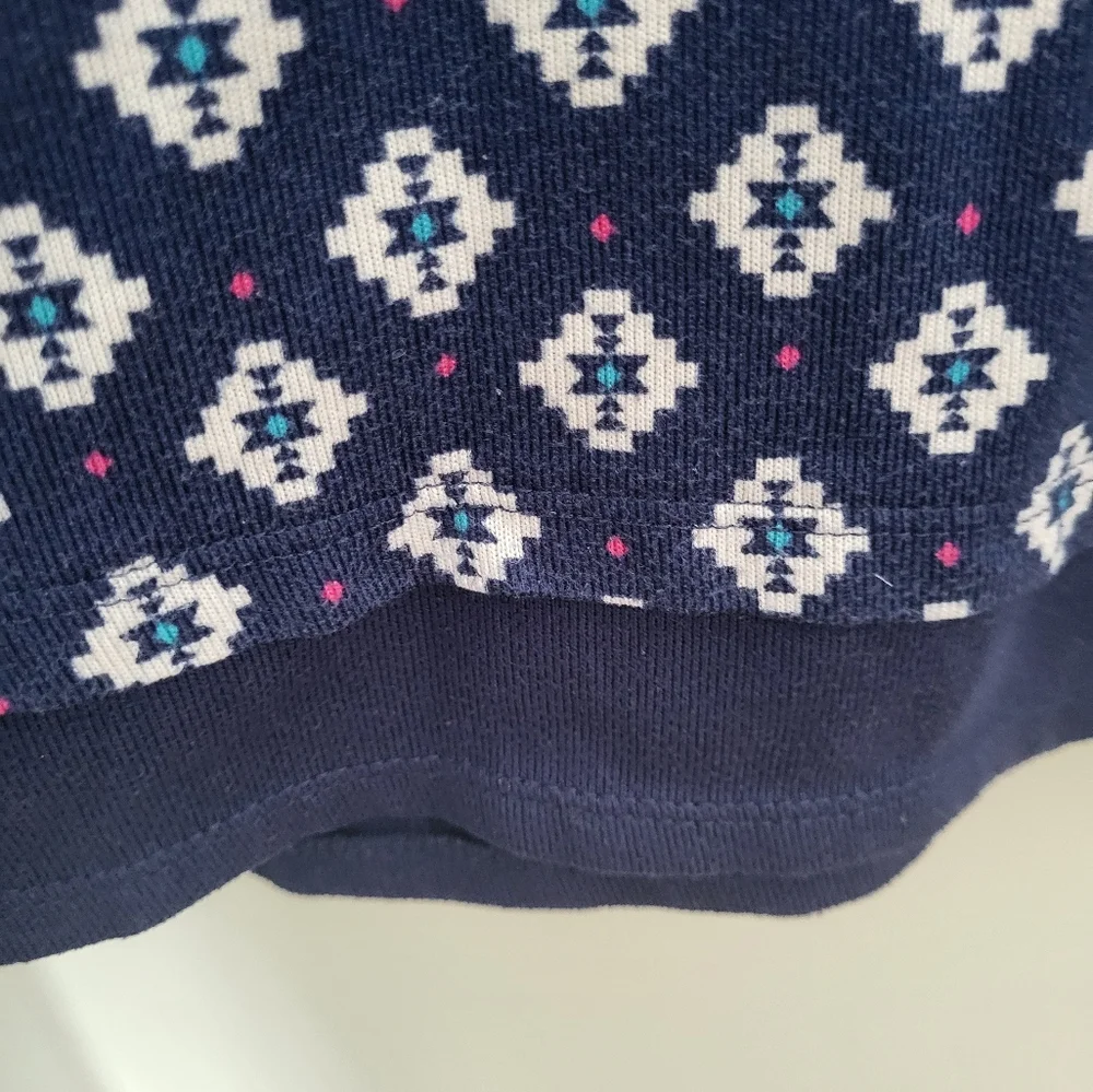 Cuddle‎ Duds 2 Piece Long Sleeve Pajama Lounge Set Blue Small Geometric